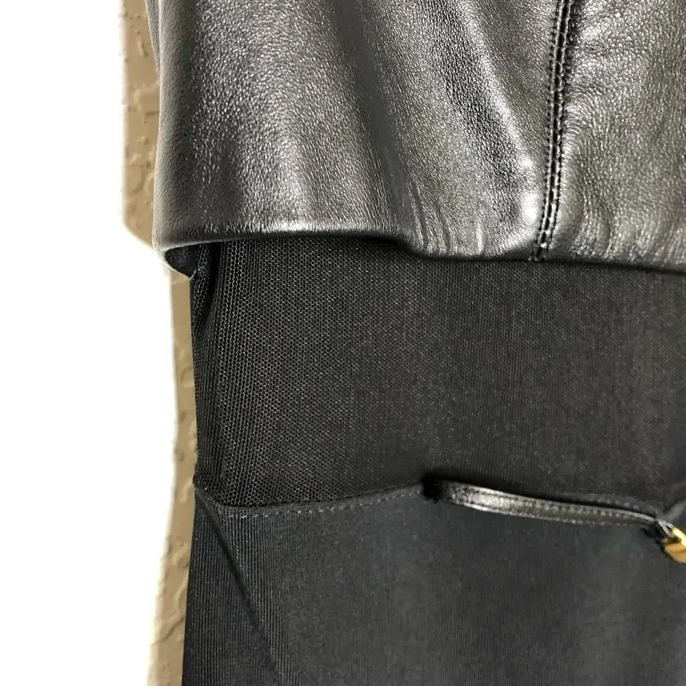 Andrea Isabella vintage black gold leather mesh sleeveless jumpsuit size Large
